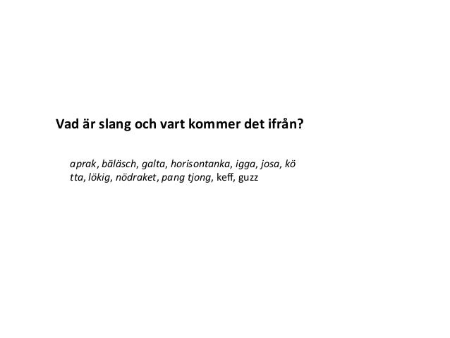 vad är slang vad är slang
